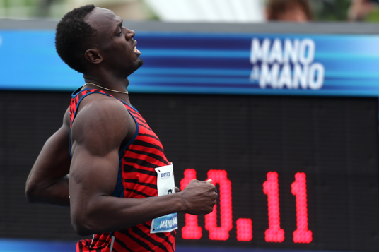 O atleta Usain Bolt venceu o desafio Mano a Mano no Rio de Janeiro. O Jamaicano correu em 10s12 na pista montada no Jóquei Clube da Gávea zona sul da cidade. (Foto: Fabio Motta/Estadão)