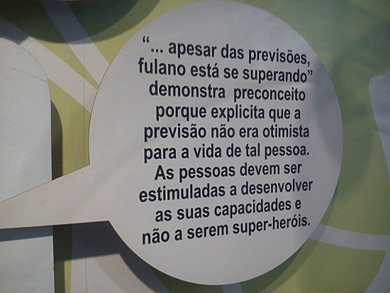 Painel no Memorial da Inclusão, em São Paulo, reflete o pensamento de Rui Bianchi. Foto: blog Vencer Limites