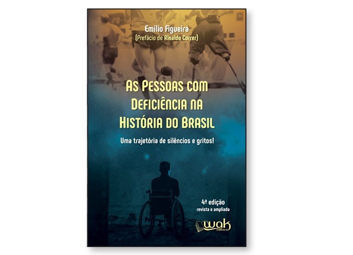 Capa do livro mostra diversas imagens de pessoas com deficiência em várias situações.